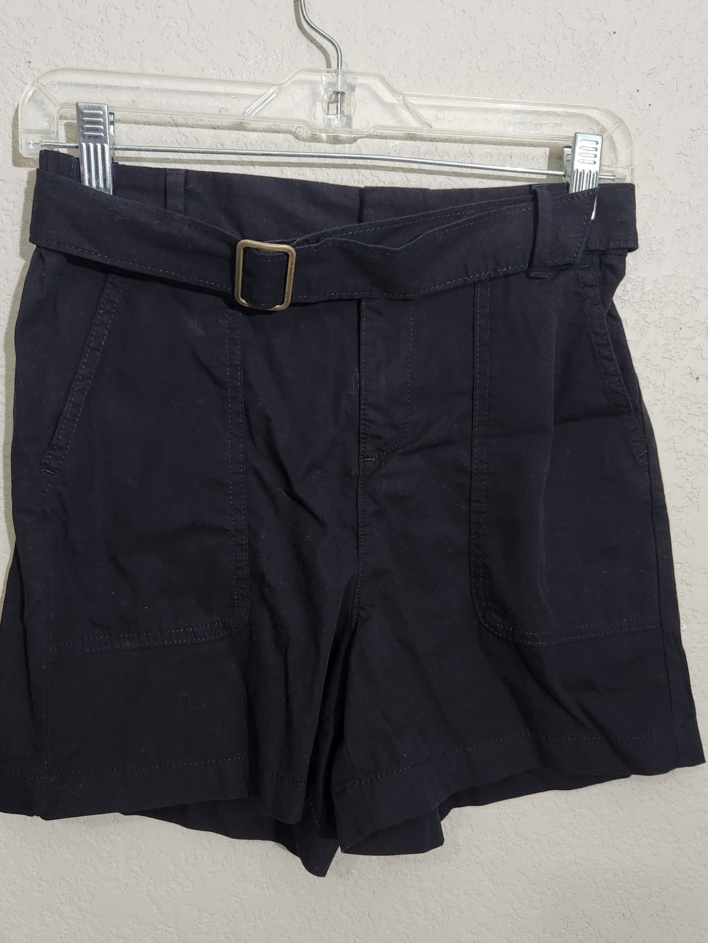 Banana Republic Factory Black High-Waist Belted Shorts